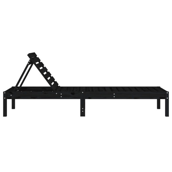 Schwarze Sonnenliegen 2er Set Kiefernholz