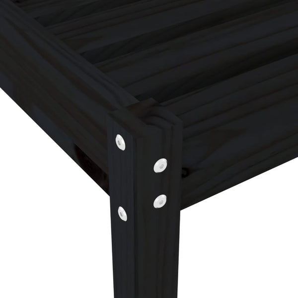 Schwarze Sonnenliegen 2er Set Kiefernholz