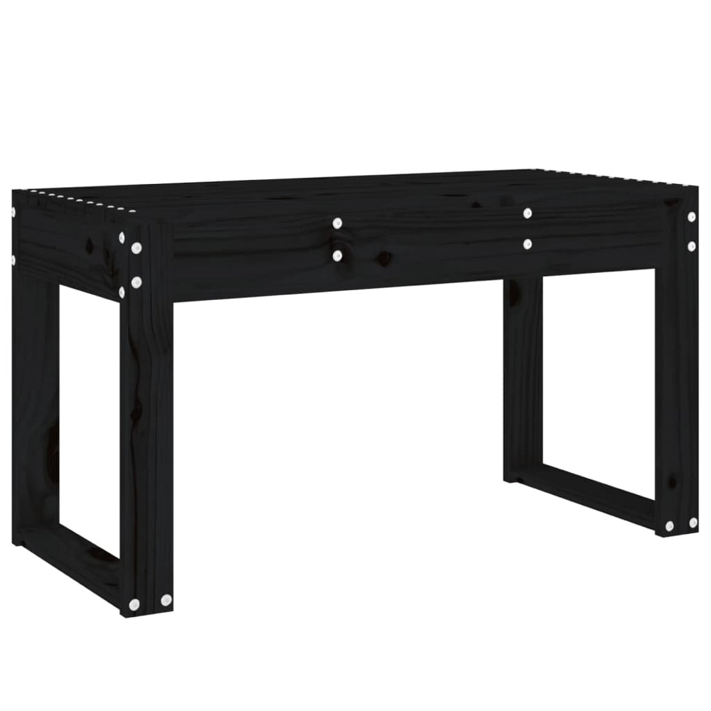 Schwarze Gartenbank 80 cm Kiefer Massivholz