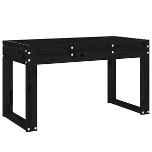 Schwarze Gartenbank 80 cm Kiefer Massivholz