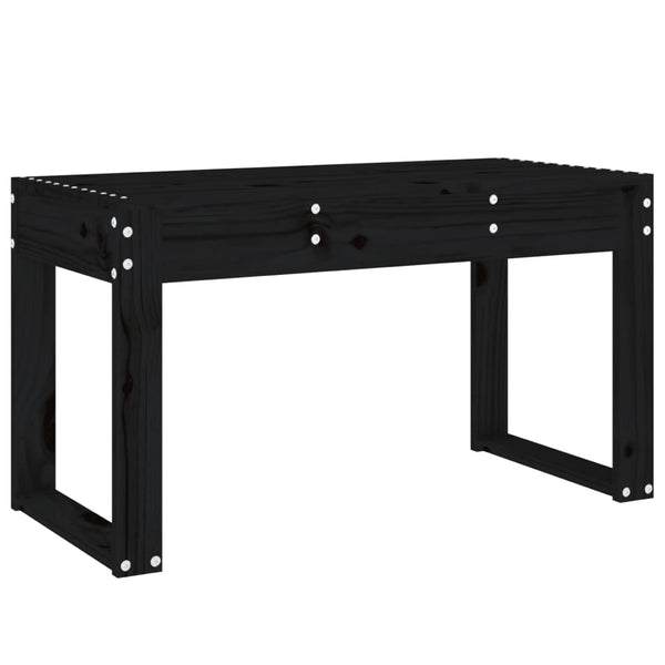 Schwarze Gartenbank 80 cm Kiefer Massivholz