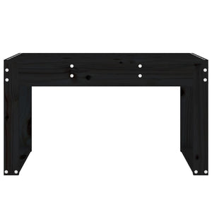 Schwarze Gartenbank 80 cm Kiefer Massivholz