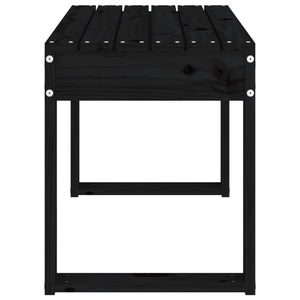 Schwarze Gartenbank 80 cm Kiefer Massivholz