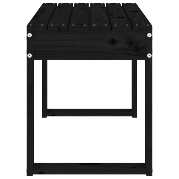 Schwarze Gartenbank 80 cm Kiefer Massivholz