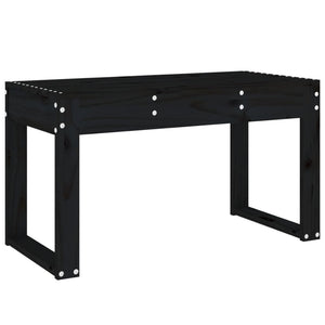 Schwarze Gartenbank 80 cm Kiefer Massivholz