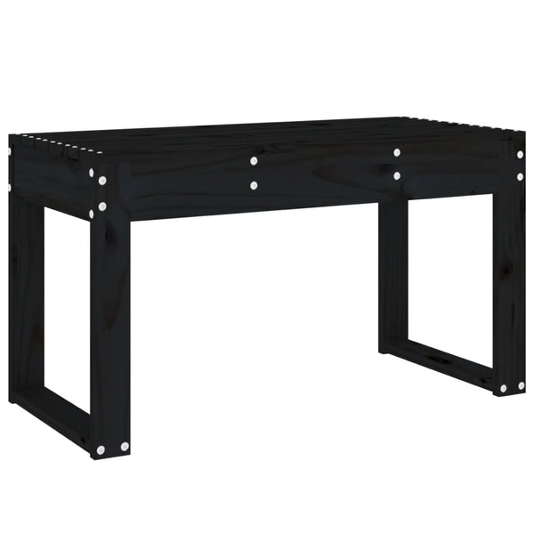 Schwarze Gartenbank 80 cm Kiefer Massivholz