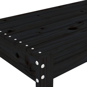 Schwarze Gartenbank 80 cm Kiefer Massivholz