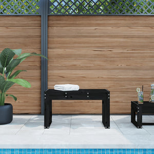 Schwarze Gartenbank 80 cm Kiefer Massivholz