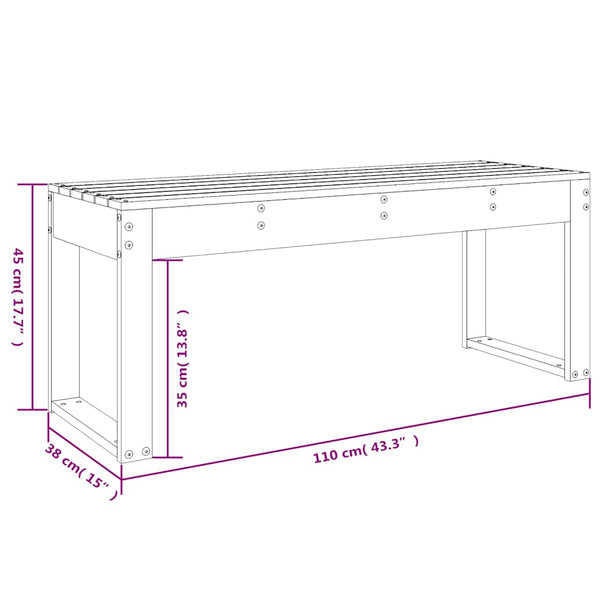 Gartenbank Kiefer Massivholz 110 cm