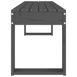 Graue Gartenbank 110 cm Kiefer Massivholz