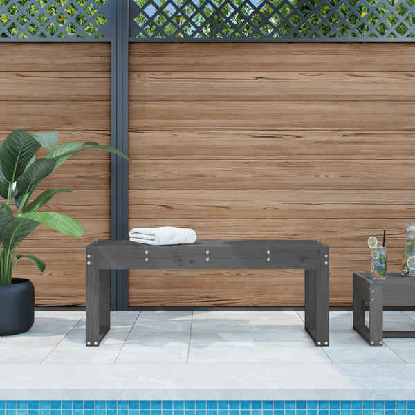 Graue Gartenbank 110 cm Kiefer Massivholz
