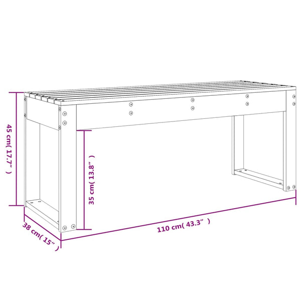 Gartenbank Honigbraun Kiefer Massivholz 110cm