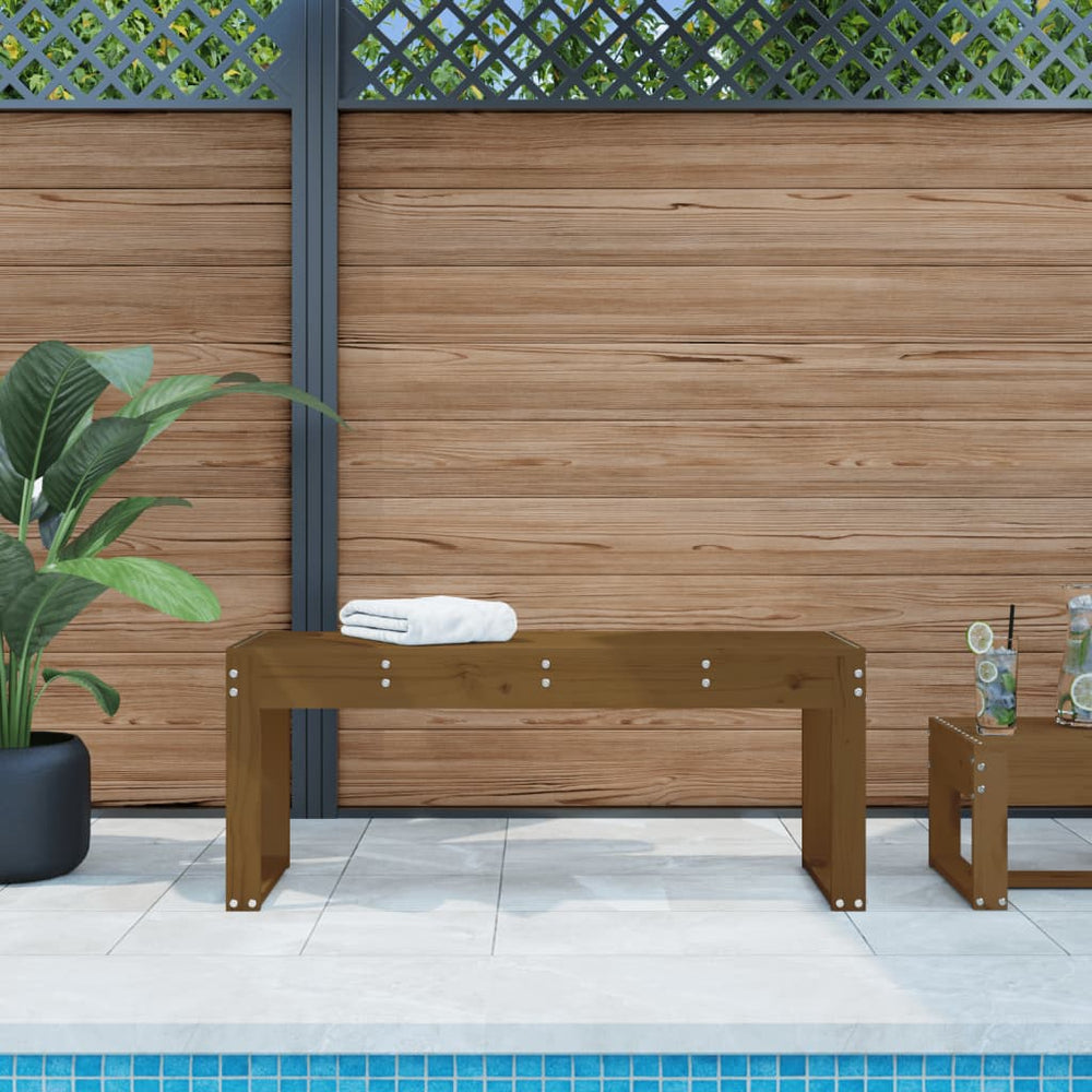 Gartenbank Honigbraun Kiefer Massivholz 110cm