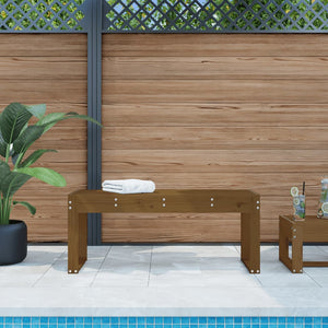 Gartenbank Honigbraun Kiefer Massivholz 110cm