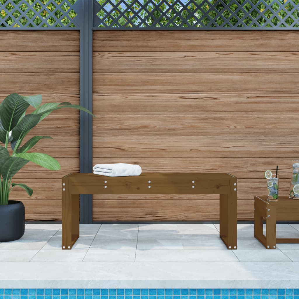 Gartenbank Honigbraun Kiefer Massivholz 110cm