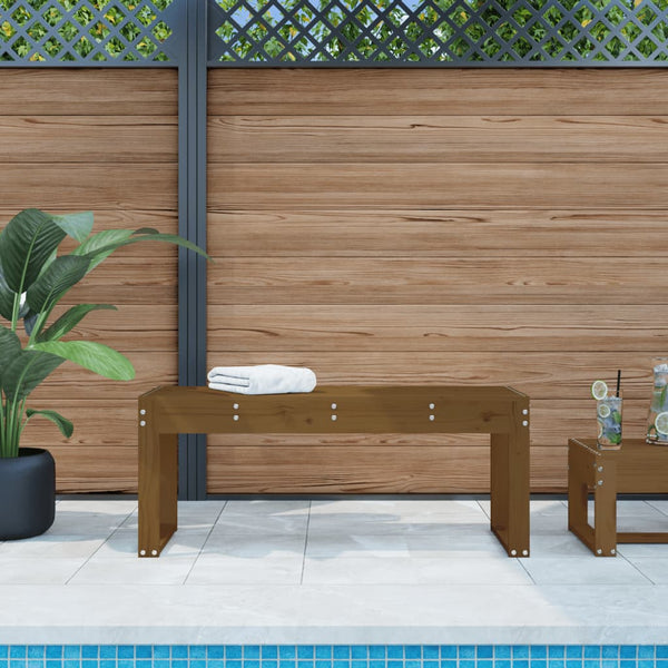 Gartenbank Honigbraun Kiefer Massivholz 110cm