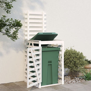 Mülltonnenbox Weiß Kiefer Massivholz 84x90x128,5cm