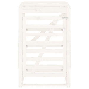 Mülltonnenbox Weiß Kiefer Massivholz 84x90x128,5cm