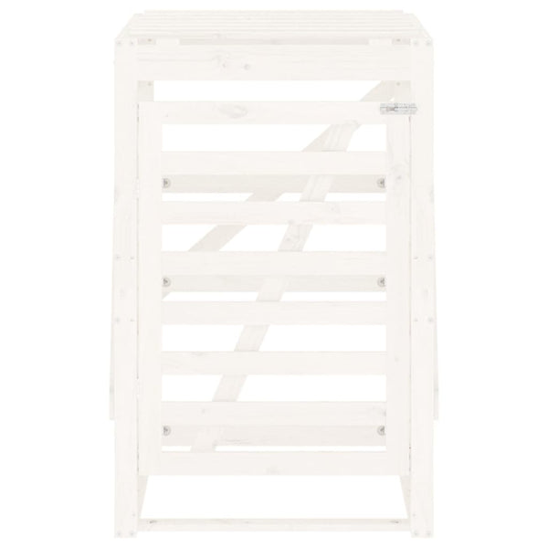 Mülltonnenbox Weiß Kiefer Massivholz 84x90x128,5cm