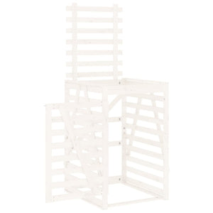 Mülltonnenbox Weiß Kiefer Massivholz 84x90x128,5cm