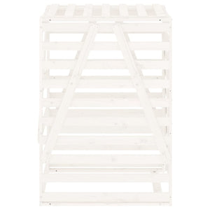 Mülltonnenbox Weiß Kiefer Massivholz 84x90x128,5cm