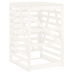 Mülltonnenbox Weiß Kiefer Massivholz 84x90x128,5cm
