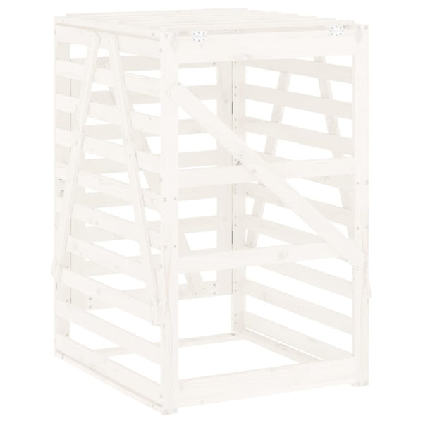 Mülltonnenbox Weiß Kiefer Massivholz 84x90x128,5cm