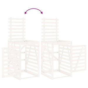 Mülltonnenbox Weiß Kiefer Massivholz 84x90x128,5cm