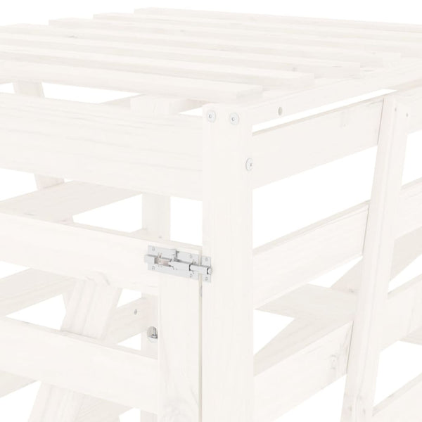Mülltonnenbox Weiß Kiefer Massivholz 84x90x128,5cm