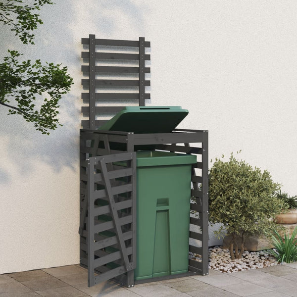 Mülltonnenbox Grau Kiefer Massivholz 84x90x128,5cm