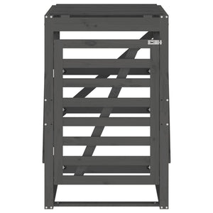 Mülltonnenbox Grau Kiefer Massivholz 84x90x128,5cm