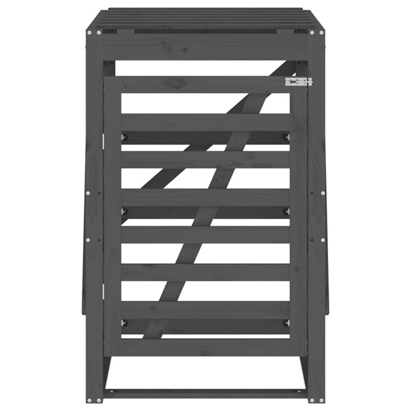 Mülltonnenbox Grau Kiefer Massivholz 84x90x128,5cm