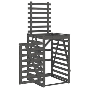 Mülltonnenbox Grau Kiefer Massivholz 84x90x128,5cm