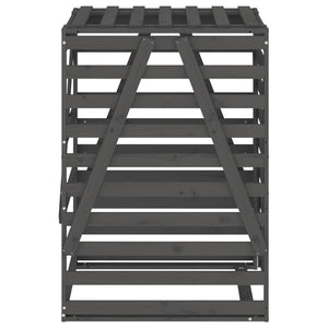 Mülltonnenbox Grau Kiefer Massivholz 84x90x128,5cm