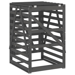 Mülltonnenbox Grau Kiefer Massivholz 84x90x128,5cm