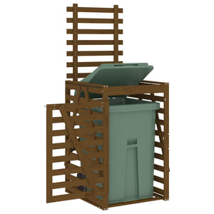 Mülltonnenbox Honigbraun Kiefer Massivholz