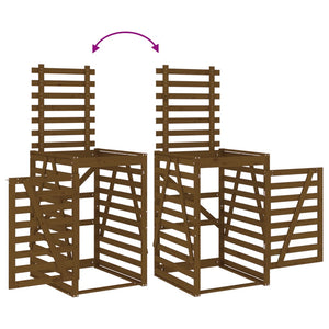 Mülltonnenbox Honigbraun Kiefer Massivholz