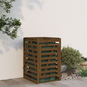 Mülltonnenbox Honigbraun Kiefer Massivholz