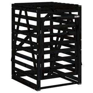 Schwarze Mülltonnenbox aus Kiefernholz