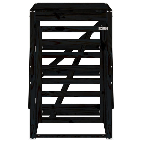 Schwarze Mülltonnenbox aus Kiefernholz