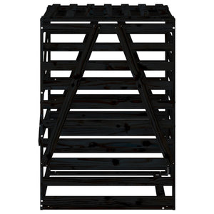 Schwarze Mülltonnenbox aus Kiefernholz