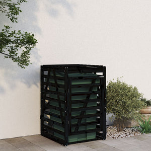 Schwarze Mülltonnenbox aus Kiefernholz