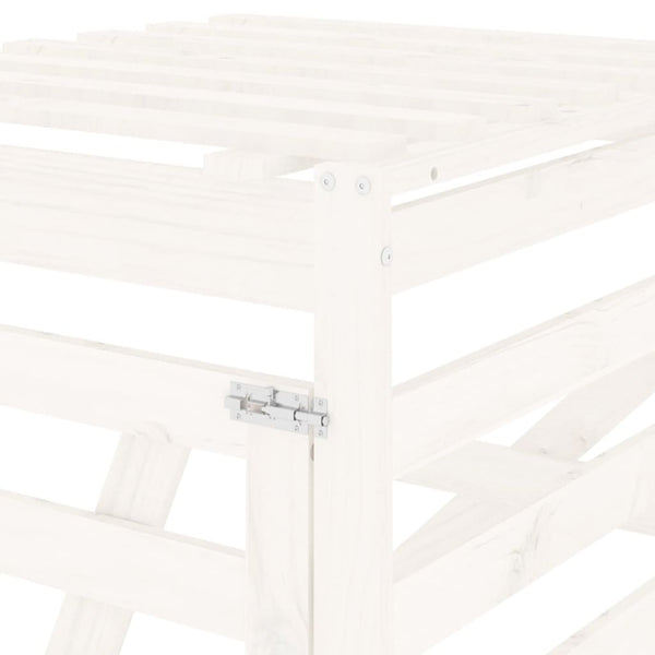 Mülltonnenbox Erweiterung Weiß Kiefer Massivholz