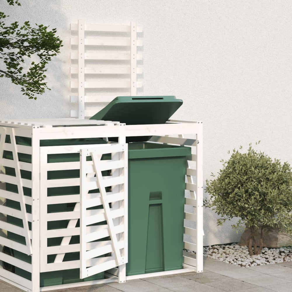 vidaXL Extension pour abri poubelles blanc bois de pin massif