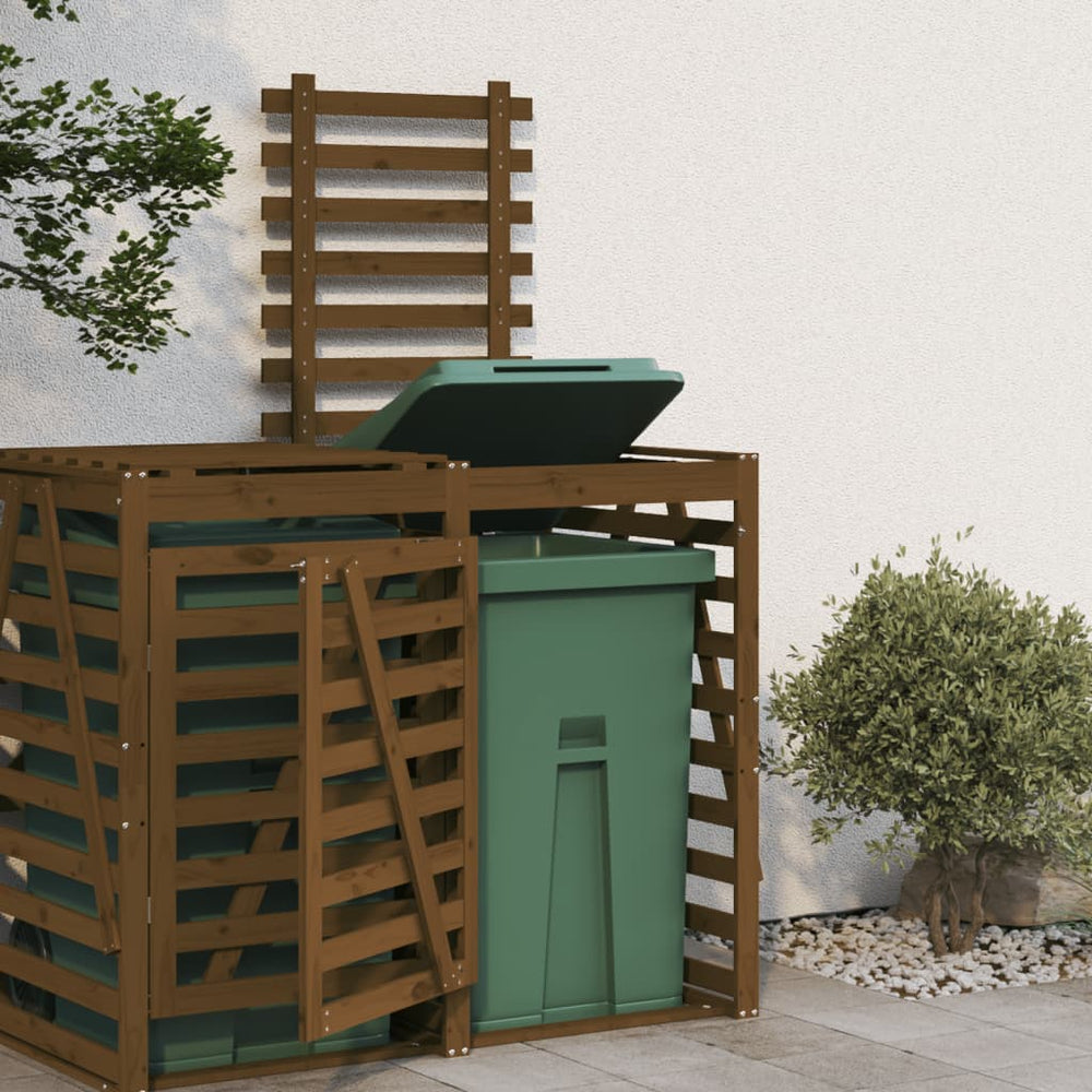 vidaXL Extension pour abri poubelles marron miel en pin massif