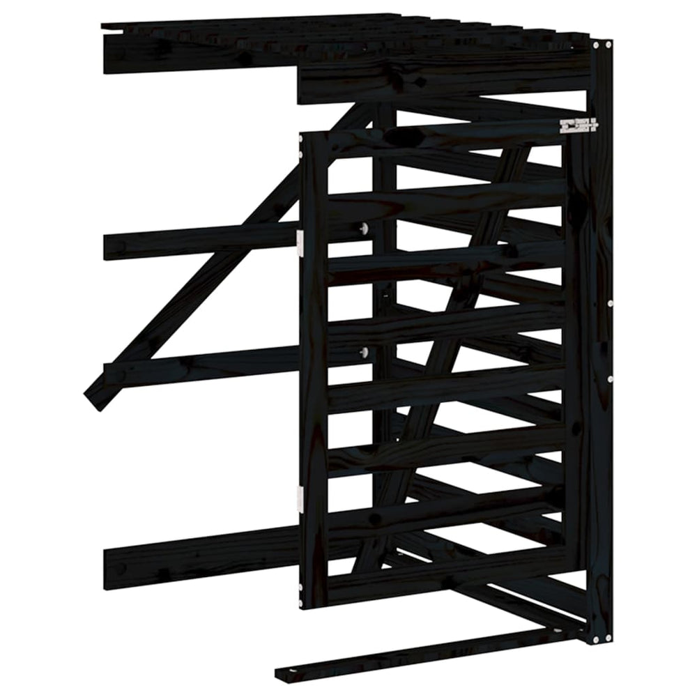 vidaXL Extension pour abri poubelles bois de pin massif Noir