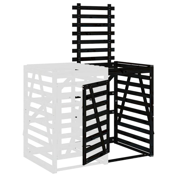 Mülltonnenbox Erweiterung Schwarz Kiefer Massivholz