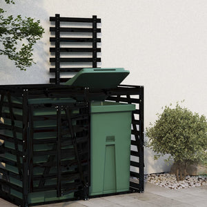 Mülltonnenbox Erweiterung Schwarz Kiefer Massivholz