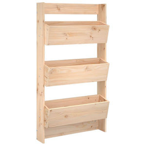 Wand-Pflanzkübel Holz 3 Fächer