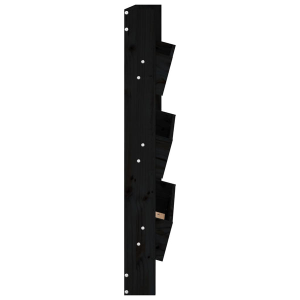 Wand-Pflanzkübel mit 3 Fächern, Schwarz